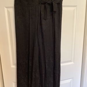 Black Jacquard Wrap Around Pants